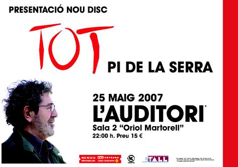 Pi de la Serra presenta "Tot" en el Auditori